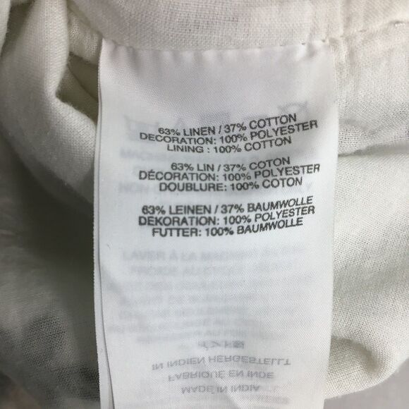 J. Crew Shorts Skort Women's XL Linen White with Black Floral Embroidery Lined - Picture 12 of 15